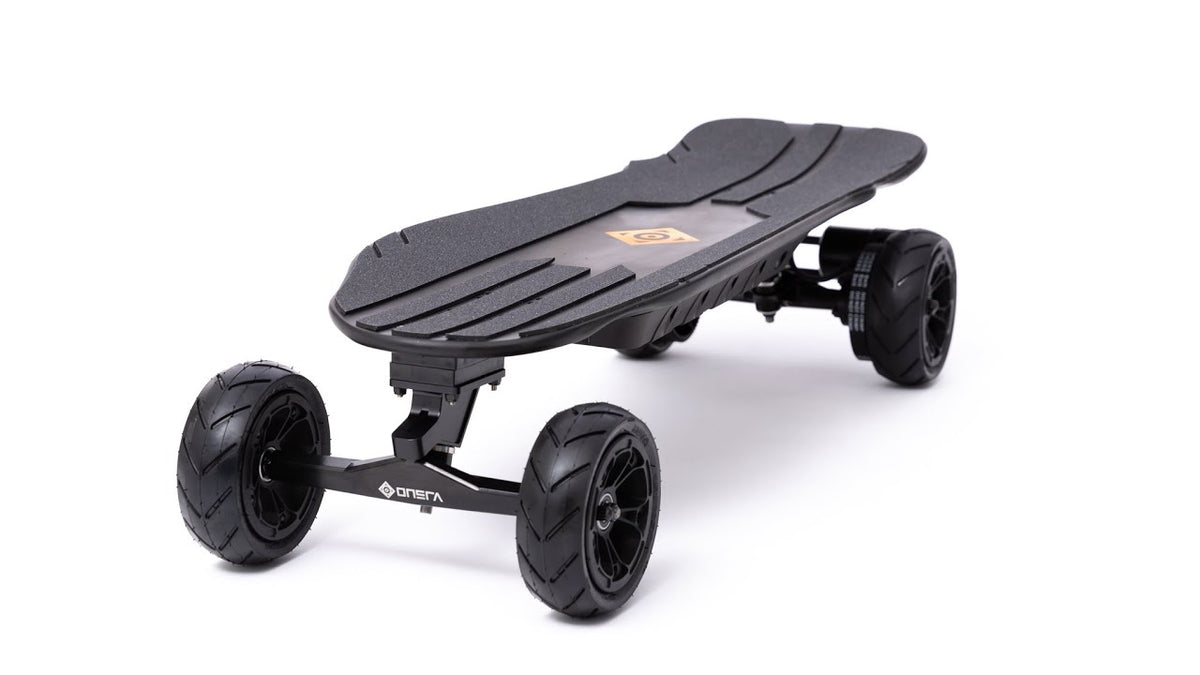 ONSRA Challenger AT, skate eléctrico con kicktail para todoterreno, vista previa del vídeo
