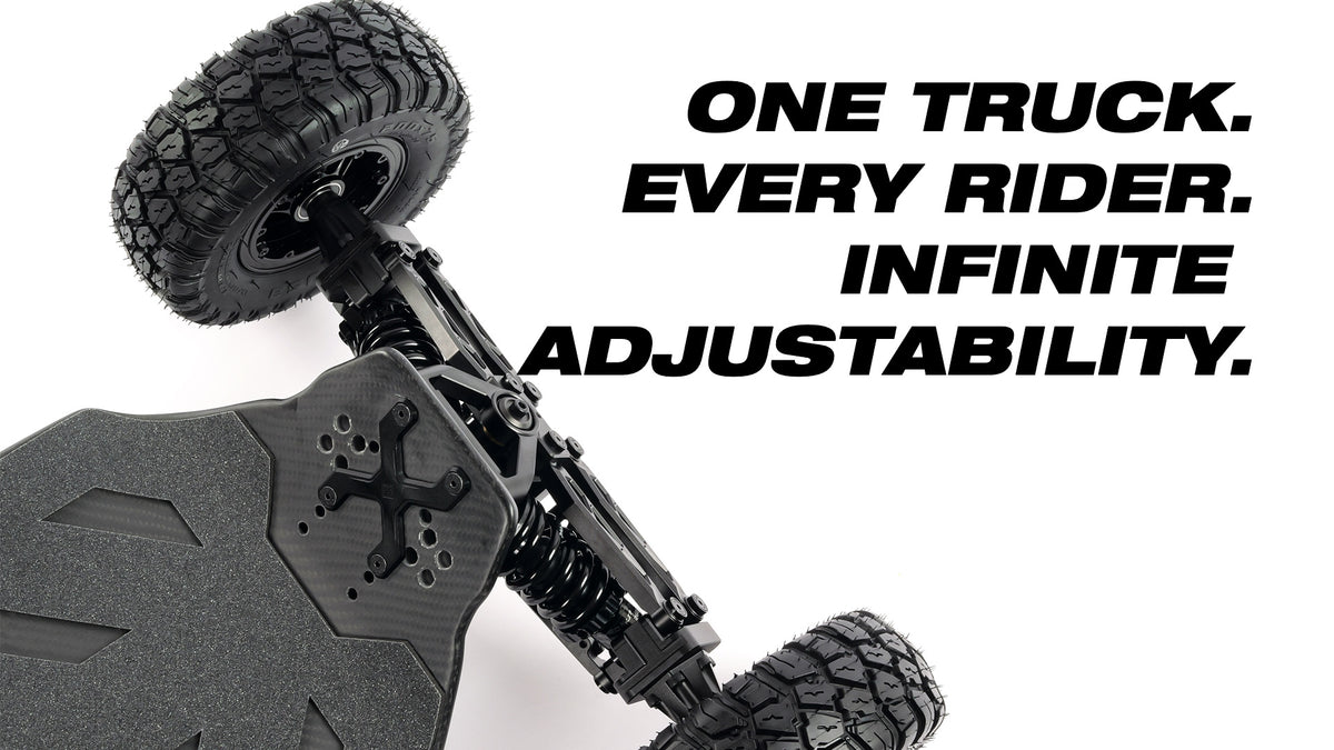 ONSRA VELAR channel trucks – "One truck. Every rider. Infinite adjustability."