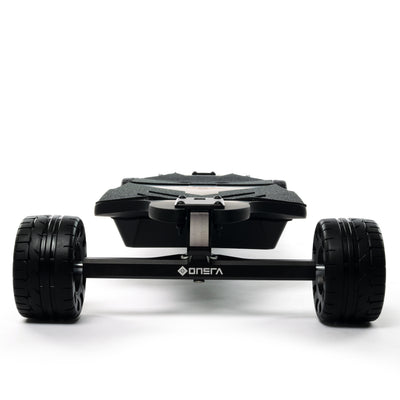 ONSRA BLACK Carve 4 electric longboard featuring a flexible bamboo deck, Gear Drive system, powerful 14S battery, precision trucks, and all-terrain wheels, designed for high-performance carving, commuting, and long-range riding.