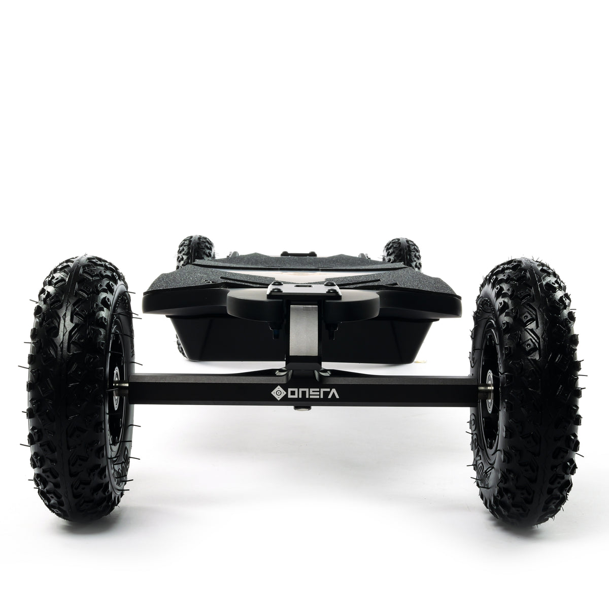 ONSRA BLACK Carve 4 premium electric longboard with a flexible bamboo deck, Gear Drive drivetrain, 14S battery, precision trucks, and all-terrain wheels, shown in a side profile.